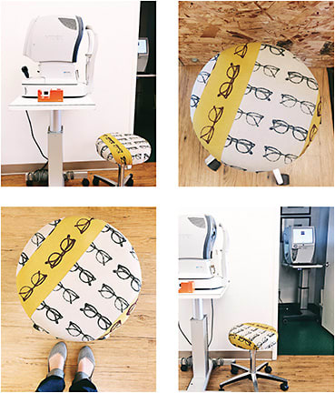 Here I have taken four different photos of my DIY exam room stool. I repost them periodically in my social media feed.