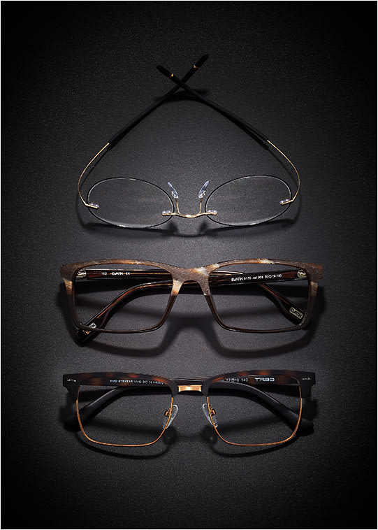 POWER GROUP 
(From top) 
TMA Icon Accent Rings style 5518 from Silhouette features delicate SPX rings that adorn the edges of the lenses like rims. 
EVATIK style E-9170 from WestGroupe showcases a unique horn-patterned acetate. The wood grain finish on the top and the temples accentuates the gloss finish on the bottom. 
VIVID style 257 from Vivid Eyewear features lightweight, noncorrosive, and hypoallergenic TR-90 material.