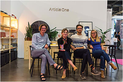 All smiles at the Article One booth after show attendees voted it “Most Creative Booth Design”