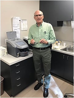 Rex Kling learned the art of lens edging at age 70-something, working part time at his son’s practice