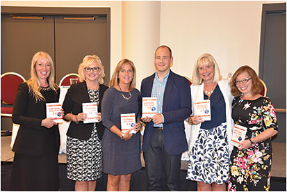 EB’s Erinn Morgan moderated the OWA Connection Series panel on emotional intelligence. From left to right: Erinn Morgan, panel guests Deborah Shute of Essilor of America, Megan Molony of National Vision, Benjamin Young of Luxottica, Nan Meehan of ABB OPTICAL GROUP, and Johanna Loeffler of Cleinman Performance Partners, Inc.