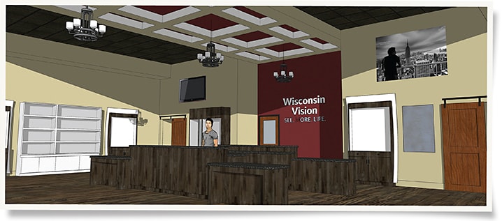 Artist’s rendering of the new Wisconsin Vision in The Corners of Brookfield lifestyle mall in Brookfield, WI