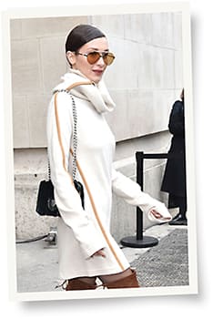 STRUT IN SPECS
American model Bella Hadid dons Carrera style 124/S from Safilo during Paris Fashion Week.
Credit: Getty Images