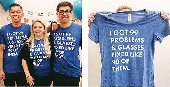 Instead of trying to blatantly advertise “Oakland Vision Center,” we created graphic T-shirts that our patients love to Instagram. The T-shirts are not for sale. They come free with a purchase of $1,000 or more.