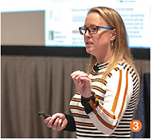 ➌ Samantha Toth leads a CE session.