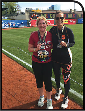 Gena Harper, left, with Kelli Taylor, her running partner and an Asst. U.S. Attorney