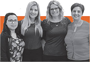 From left to right: Gloria Lopez, Julia Buchanan, Ashley Samuels and Lorie White, all of Complete Family Vision Care Optometry.