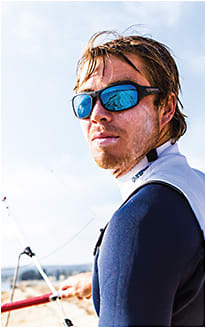 Bollé’s B-Thin Rx design allows almost every Bollé style to be fit with a large range of Rx’s. Shown here is sunglass style Whitecap