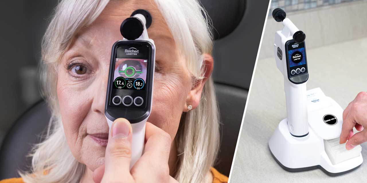 Figure 1. The Tono-Vera’s proprietary ActiView positioning system enables the operator to confirm proper alignment before automatically capturing the intraocular pressure measurement, helping ensure consistent and reliable results.