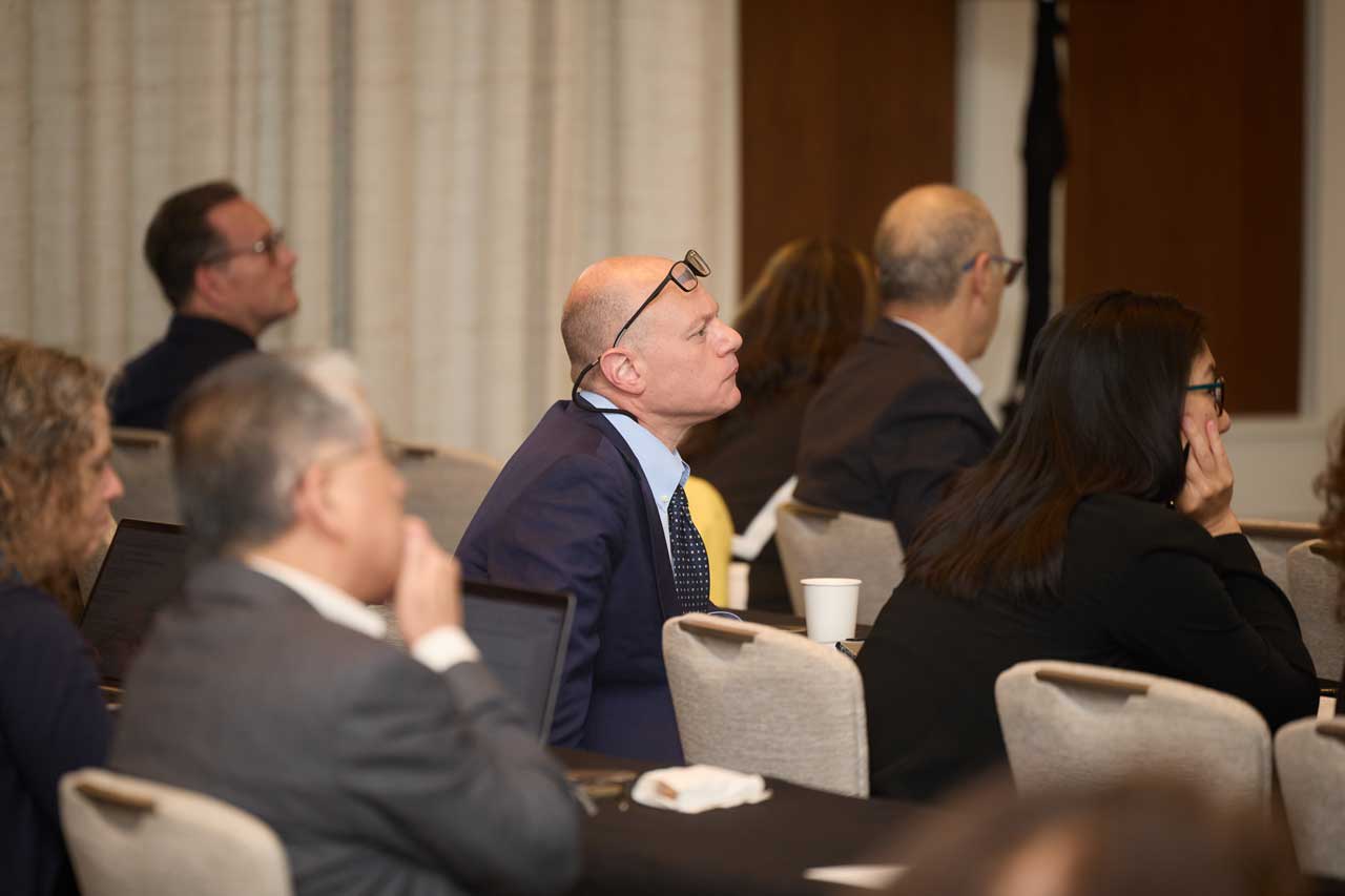 The audience at the Think Tank event listens as Dr. Chiang discusses the promise and challenges of information technology, data science, and collaboration.