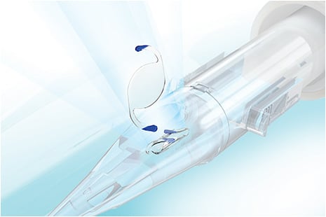 The IPure is delivered through this disposable, pre-loaded injector.