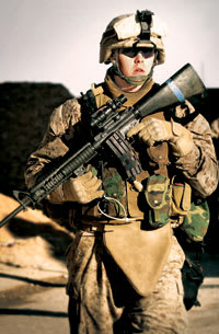An Army Ranger wears his Wiley X SG-1 protective eyewear.