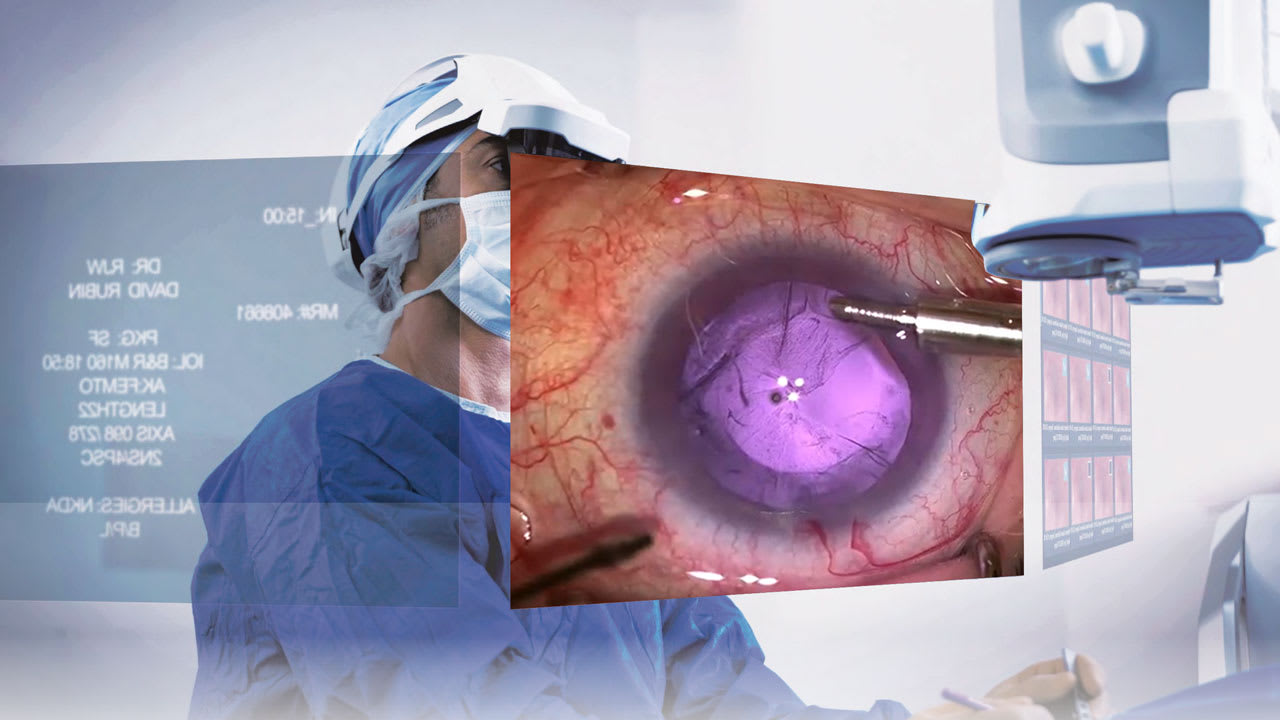 Figure 2. The Beyeonics One Ophthalmic Exoscope with AR Surgical Headset is one of a few devices that allow students to remotely view exactly what the surgeon sees. Image courtesy: Beyeonics Vision