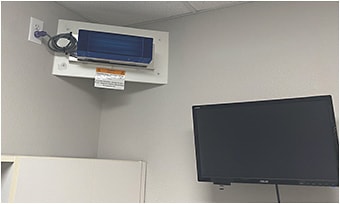 FIGURE 1. UV disinfection units have been installed throughout The Eye Clinic of Florida’s surgery center.