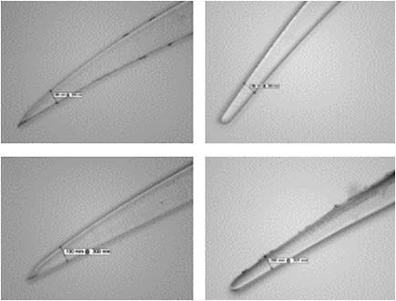 Figure 1. Edge shape and thickness differences from two different manufacturing processes.