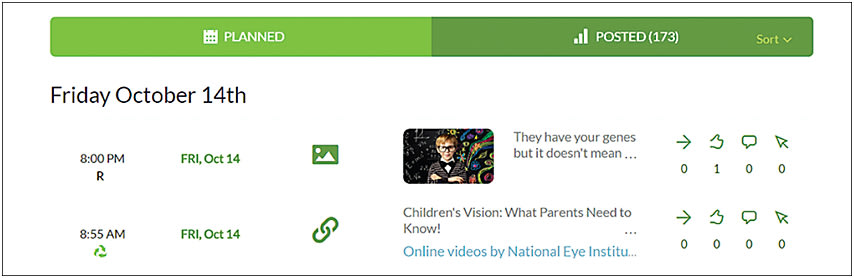 Park Slope Eye uses Post Planner, which can schedule posts to social media channels.