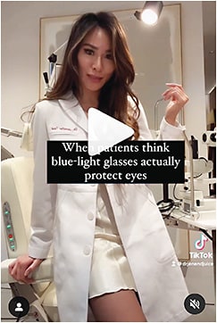 A popular post of Dr. Tsai’s addresses the misconceptions around blue-light glasses. Image courtesy Dr. Tsai.