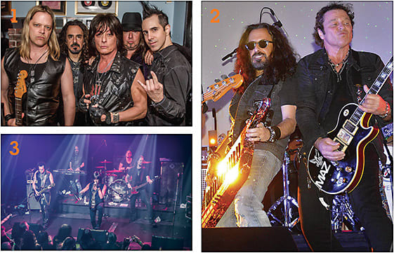 1: Dr. Gerber with his Joe Lynn Turner band mates. 2: Dr. Gerber rocking out. 3: The band in action with Dr. Gerber tickling the ivorys.