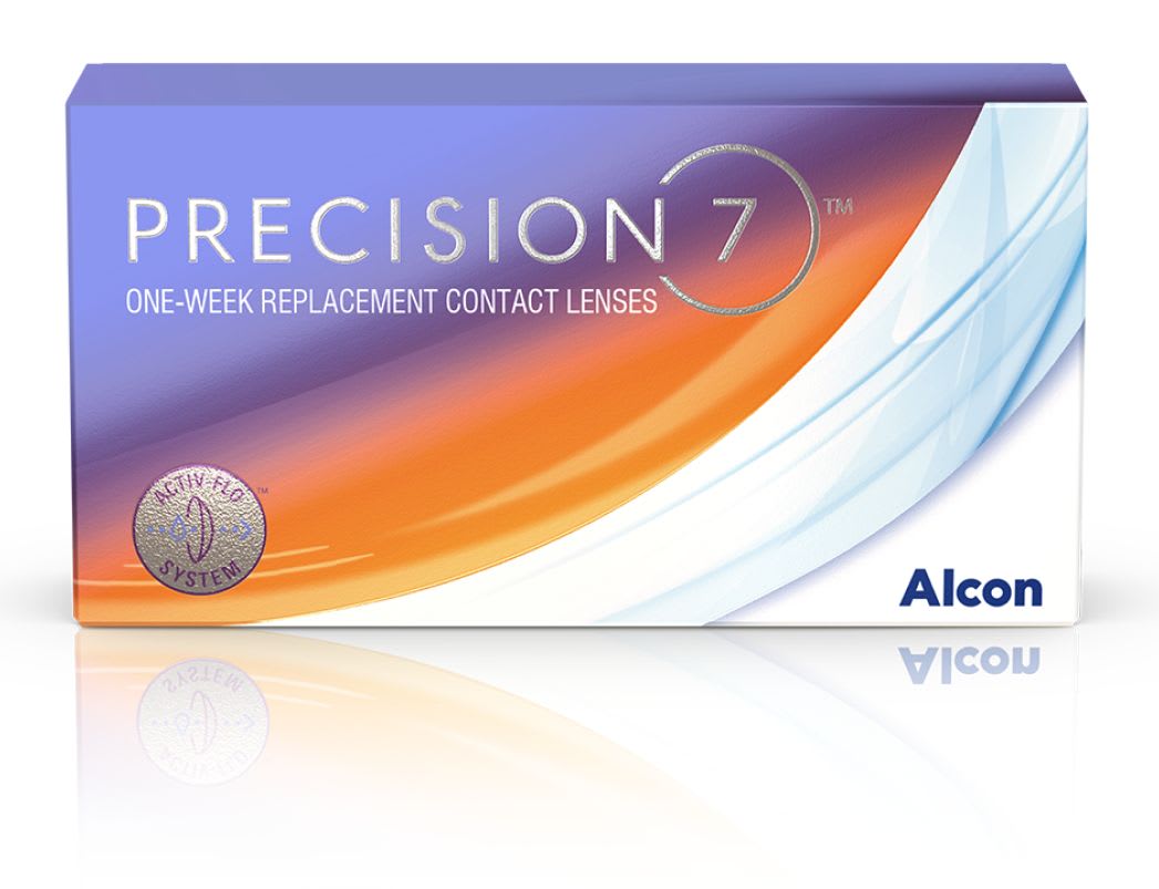 The Precision 7, from Alcon, is a 1-week replacement contact lens that is available in both sphere and toric. (Photo courtesy: Alcon)