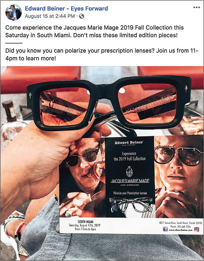 Invitation to consumers for an event featured around a specific collection. 
Photo courtesy of Edward Beiner Group