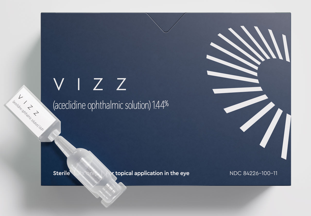 Vizz, a once-daily eye drop, improves near vision in adults  who have presbyopia. (Photo courtesy: Lenz Therapeutics)