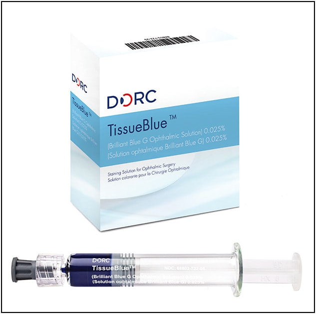 TissueBlue box and syringe. IMAGES COURTESY OF DORC INTERNATIONAL