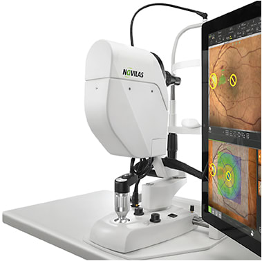 Unlike conventional, slit-lamp based lasers, no binoculars are needed. Instead, all relevant information, including the live view of the patient’s retina, are displayed on the screen. During treatment, the physician looks at the screen to observe the patient’s retina, see (and steer, if he so chooses) the laser position, and monitor parameters such as laser power.
COURTESY OF OD-OS