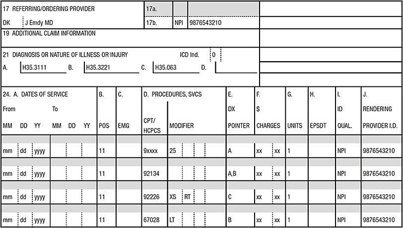 Figure 2. Coding for when EO, SCODI, and intravitreal injection are warranted.