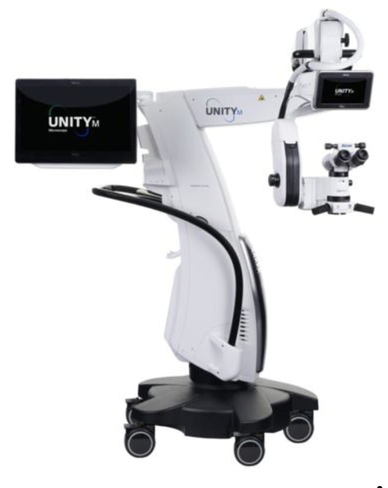 The Unity M ophthalmic surgical microscope from Alcon.