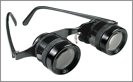 Figure 1. Binocular spectacle-mounted Galilean focusable telescopic system.