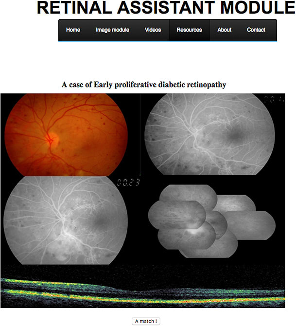 Figure 1. Within the imaging module, images are presented so that users can compare them to their own findings.