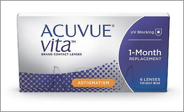 Acuvue Vita for Astigmatism combines two technologies to help maintain lens wearing comfort and stable astigmatism correction.