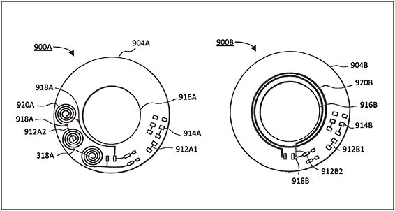 Figure 11. A regulated light source contact lens for seasonal affective disorder.