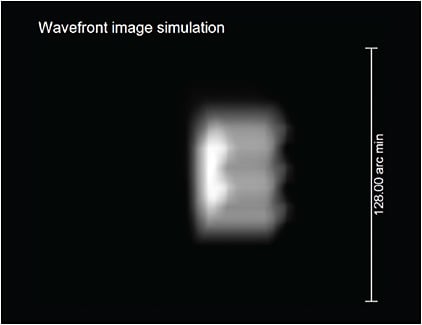 Figure 3. Patient’s simulated vision OD through a scleral lens.