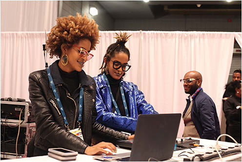 Eyewear designers Coco + Breezy DJ at the Visionaries Toast