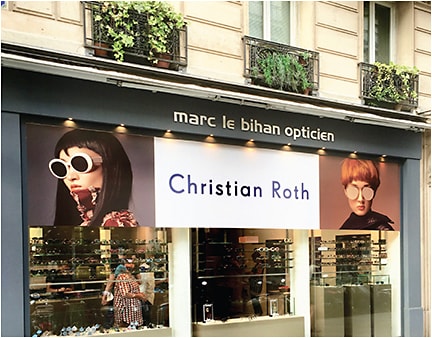At the Marc le Bihan optical shop in Paris during the Christian Roth European Tour