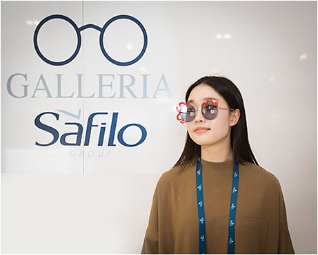 Eun Byul Kim models her design from the Safilo x Parsons design competition