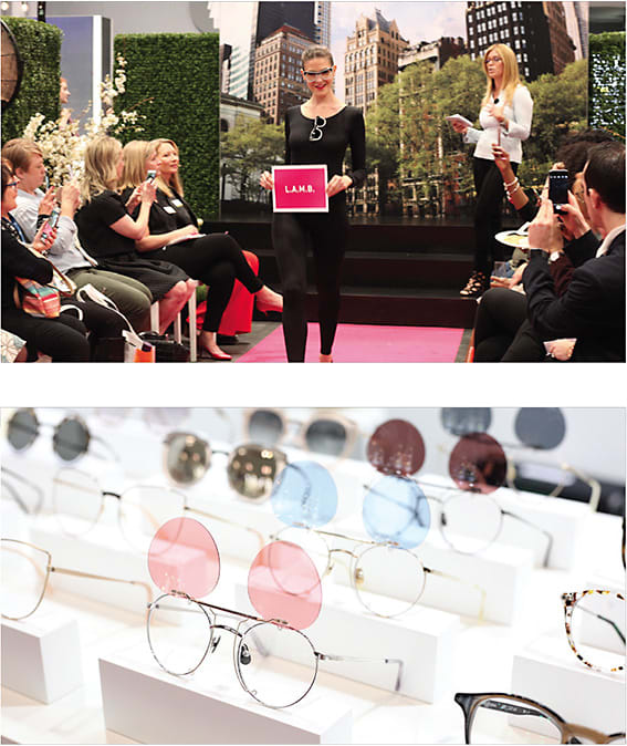 A pop-up fashion show (top), trendy silhouettes on display