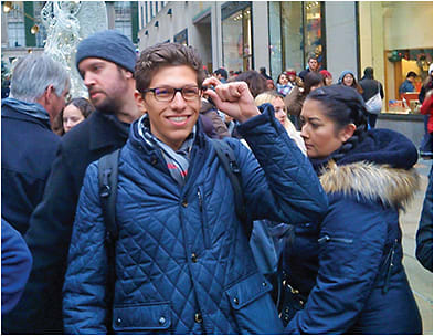 The PogoCam (seen here in action on a ClearVision Optical frame) takes pics and videos with a click