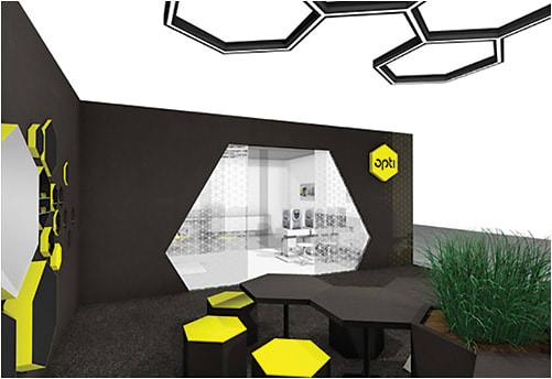 A rendering for opti Munich’s new FUTURESHOP, slated for opti 2018