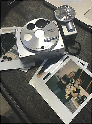 Chatting with uber-optician + entrepreneur Julia Gogosha (our fitting optician) of Gogosha Optique at our cover shoot in LA last month. Photo: Jurgen Reisch