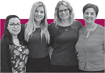 From left to right: Gloria Lopez, Julia Buchanan, Ashley Samuels and Lorie White, all of Complete Family Vision Care Optometry.