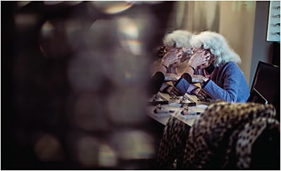 From the American Eyes project: A patient is fitted at the Lehigh Valley practice