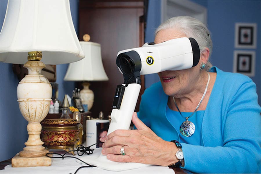 Patient testing on ForeseeHome AMD Monitoring Program home-based device