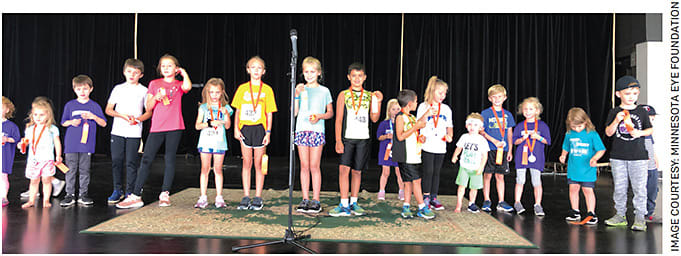 The participants of Stride 4 Sight’s Kids Fun Run.