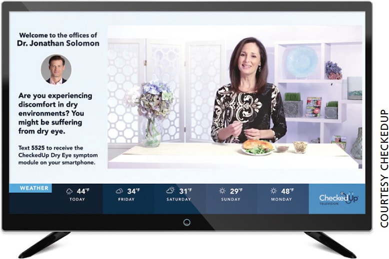 CheckedUp’s latest product, Explorer, educates patients about ophthalmic-related issues in their physicians’ waiting room.