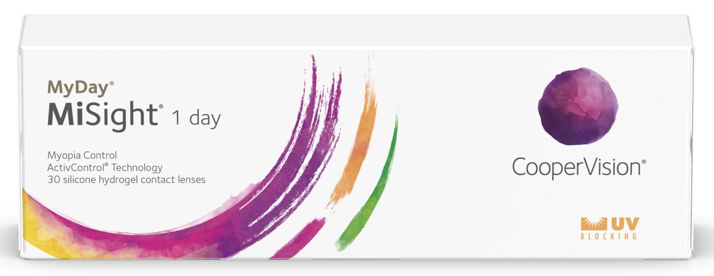 The new myopia control soft contact lens combines the MiSight 1 day ActivControl Technology with silicone hydrogel material used in MyDay lenses. Photo courtesy: CooperVision