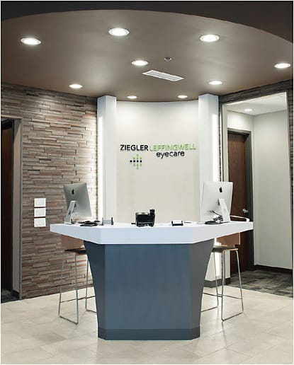 A concierge desk makes patients feel welcome.