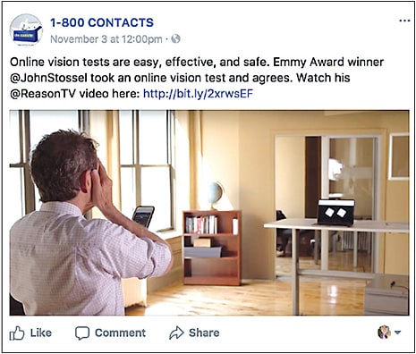 A 1-800 Contacts post Dr. Bazan has commented on.
PHOTO CREDIT: http://bit.ly/2zUIxTh
