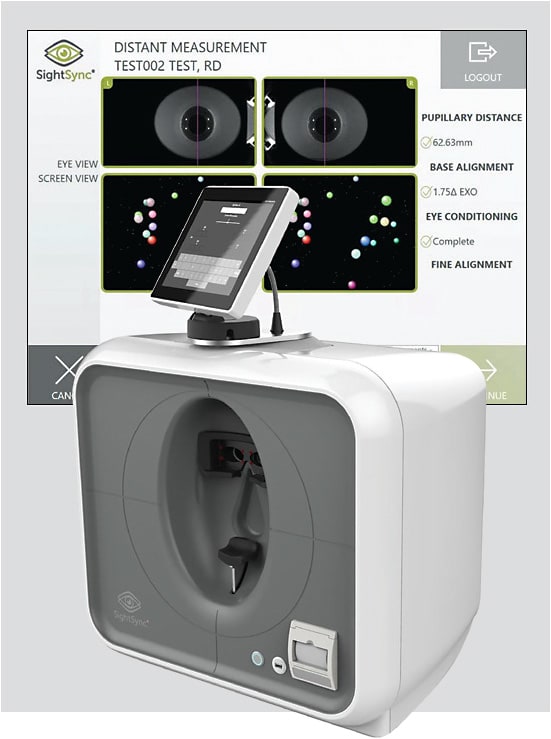 neurolens SightSync and a report.
Photo Courtesy of eyeBrain Medical